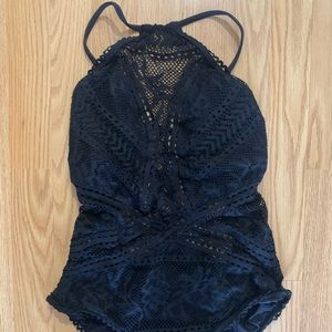 Black sexy bathing suit.